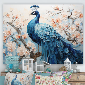 Flower Peacock S Vibrant Display - Peacock Home Decor Art